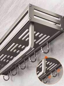 No - Drill Bathroom Storage Rack, Light Luxury Bathroom Wall - Mounted Organizer For Vanity, Restroom And Toilet