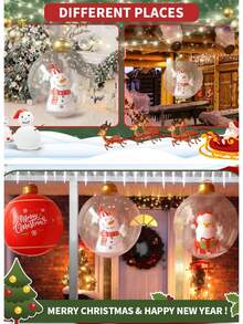 1 Stück aufblasbarer Weihnachtsdekorations-Ball, PVC Weihnachtsaufblasbarer Ball mit Weihnachtsmann, Schneemann, Schneeflocken Design, Weihnachts-Gartendekoration Ballon, fröhliche Weihnachtsdekoration, Weihnachtsschmuck, Weihnachtsdekoration für Zuhause, Weihnachtsanhänger, Hängende Ornamente, Heimdekoration, Außendekoration, Gartendekoration