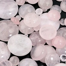 5-10pcs/Pack Natural Rose Quartz Cabochons, Multi-Size Gemstone Cabochons, Vintage Elegant Pink DIY Jewelry Making Supplies, Suitable For Necklace, Ring, Bracelet, Jewelry Decoration - Rose Quartz - View 6
