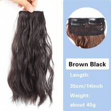 25厘米/35厘米合成发卷发迷你发垫头发黑棕色深棕色接发女士接发蓬松发垫