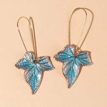 New Bohemian Autumn Jewelry Fashion Olive Green Leaf Earrings, Green Ivy Leaf Earrings, Gifts For Girlfriends And Sisters - 綠色 - 查看 4