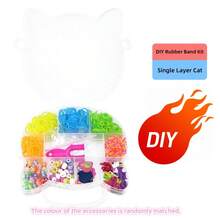 40pcs Rainbow Rubber Bands Braiding Kit, DIY Bracelet Weaving Crafts Supplies, Assorted Styles And Colors