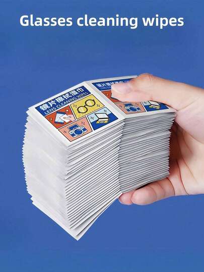 10/100/200pcs Lens Cleaning Wet Wipes, Disposable Lens Cleaning Cloth, Suitable For Glasses, Smartphones, Computers, Cameras And Other Glass Surfaces, Portable Packaging, Personal Care Tool, Suitable For Home, Travel, Christmas Decoration, Daily Necessities, Back To School Season, Autumn/Winter Series, Spring/Summer/Autumn/Winter Holiday Series