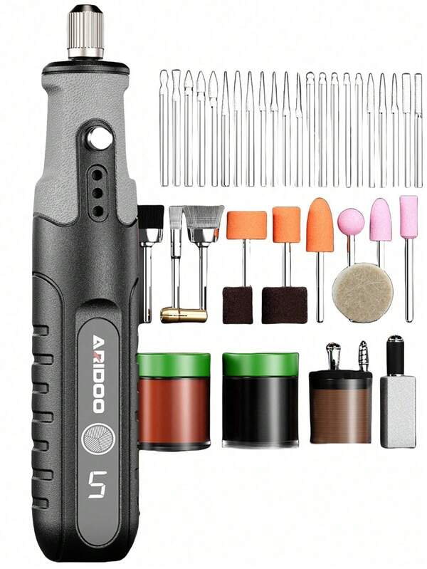27pcs USB Rechargeable Portable Electric Polishing Machine Set, Home Mini Electric Grinder With 5 Adjustable Speeds, Perfect For Polishing, Carving, And DIY Projects.