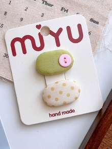 1pc Cute Versatile Small Polka Dot Bangs Clip, Oval Candy Color Side Hair Clip Accessory For Girls, Claw Clips, Hair Slide, Hair Barrettes