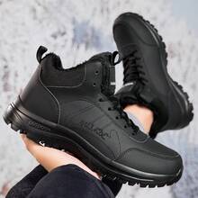 Winter Snow Boots For Men Water Resistant Warm Fur Lined Anti Slip Work Ankle Shoes Casual Lightweight Hiking Outdoor Trekking Boot