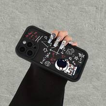 Funda de Teléfono Personalizada con Tema de Exploración Espacial, Exquisito Patrón de Astronauta Pintado a Mano, Adecuada para iPhone 16 15 14 13 12 11 XS XR X 7 8 Mini Plus Pro Max SE Series, Adecuada para Hombres y Mujeres como Regalos de Cumpleaños o Festivos - Colores mixtos - Ver 6