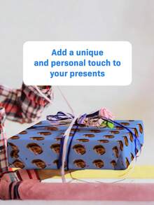 1pc Customized Wrapping Paper, Personalized Gift Wrapping Paper With Patterns And Text, Christmas Wrapping Paper, Fun Christmas Customized Gift, Party Wrapping Paper, Holiday Wrapping Paper, Wrapping Paper, Christmas Gift, Santa Claus, Santa Hat, 42*60cm, Gift For Him/Her, Holiday Calendar