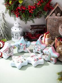 Weihnachtsdekoration Stern Cartoon Muster Blechdose Weihnachtszeit Handgriff Geschenkbox Aufbewahrungsbox, Ornament Aufbewahrung, Aufbewahrungskisten für Zuhause Organisation, Körbe, Kisten & Behälter für Zuhause Organisation