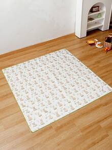 1件鲸鱼图案婴儿防溅垫，适用于高脚椅下方，可水洗防水垫，也可作脏垫和桌布使用。