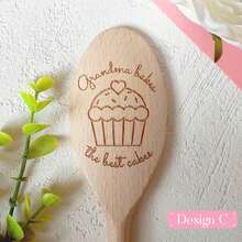 Personalized Grandma, Nana, Nanny, Granny, Gran, Mum Baking Wooden Spoon, Bakes The Best Cakes Personalised Wooden Spoons, Cake Baking, Birthday Gift, Present Cooking - Multicolor - View 8
