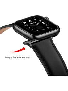 兼容 表带和手表保护壳，玫瑰金色，PC 硬质材料玫瑰金框架（无屏幕保护膜），防撞防刮手表保护壳，搭配柔软舒适的皮革表带，黑色，兼容 SE/S10/Ultra 3/2/1 系列 SE S11/S9/S8/S7/S6/S5/S4/S3/S2/S1 系列，适合年轻女士的时尚款，可替换 38mm/40mm/41mm/42mm/44mm/45mm/46mm/49mm - 黑色 - 查看 7