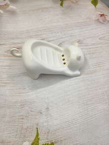 Cartoon Cat Shaped Automatic Dishwashing Liquid Tray - Light Color Plastic Bathroom Storage Box, Ideal For Storing Soap, Bathroom Organizer And Storage