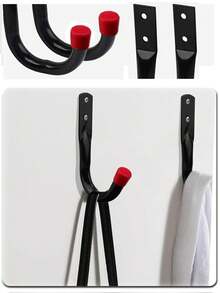 2pcs Multi-Functional Bicycle Iron Hooks, Require Screws For Installation, Suitable For Tool Storage, Shed, Outdoor Use