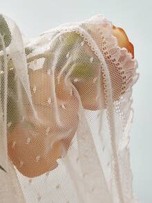 4件/包 女士无缝性感蕾丝薄纱蝴蝶结花卉图案内衣 - 彩色 - 查看 9