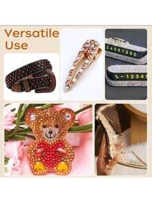 2000 pezzi/1000 pezzi/500 pezzi/300 pezzi 3-6mm Strass in resina piatti color champagne, gemme rotonde in gel per realizzare accessori, scarpe, vestiti, cosmetici, borse, decorazioni - Dorato - Visualizzare 4