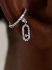 1 Piece Exquisite Fashion Geometric Inlaid Synthetic  Copper Multicolor Women's Single Ear Clip Suitable For Daily Holiday Gifts - B11360 - View 2