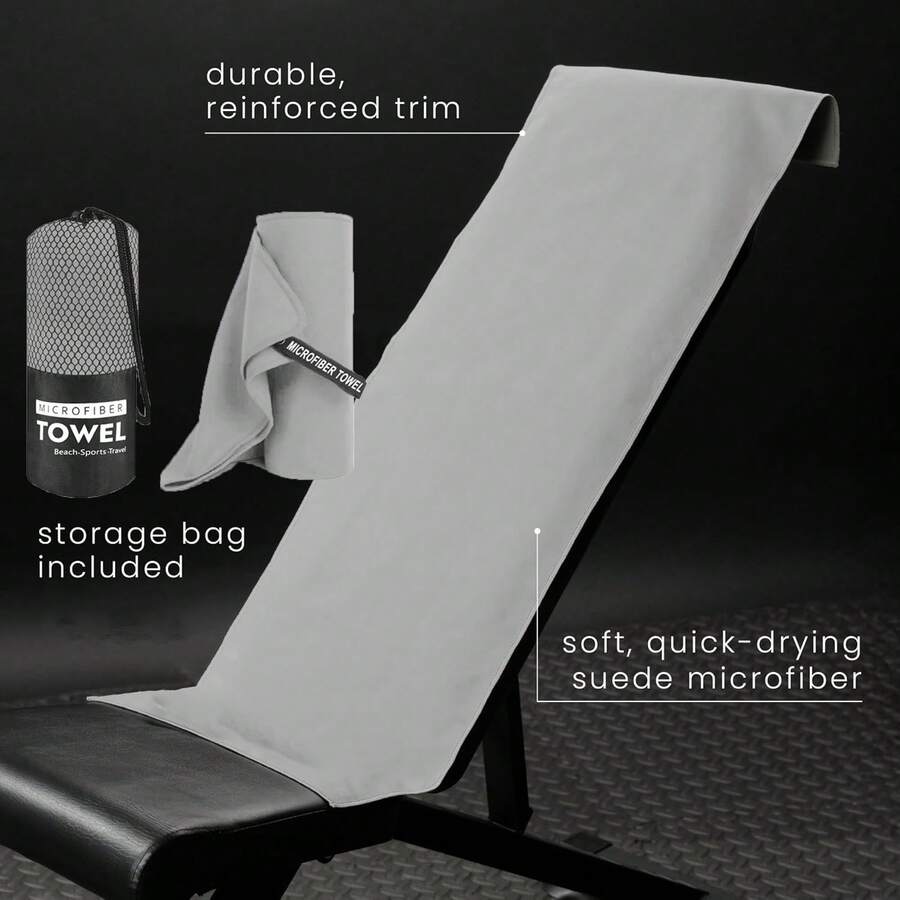 Toalla súper absorbente de microfibra de secado rápido, toalla deportiva ligera para gimnasio, yoga, senderismo, camping y viajes, compañera de verano para camping y playa