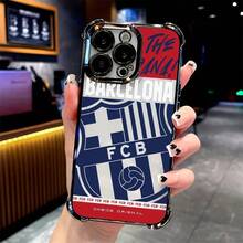 Futbol B-Barca Funda de teléfono compatible con para for  16, 15, 14, 13, 12, 11 Pro Max, Plus, cubierta trasera suave transparente a prueba de golpes. - Color mezclado 1 - Ver 2
