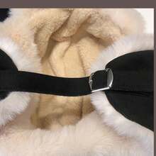 Windproof Pom Pom Hat With Detachable Fluffy Pom And Adjustable Strap - Unisex Soft & Warm Winter Hat, Suitable For Outdoor Activities, Hiking, Skiing - Multiple Colors (Black/White, Beige, Brown/Camel) - Durable Fabric Material Winter Warm