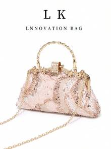 Túi xách nữ đính sequin sang trọng mới, kiểu sườn xám Trung Quốc thêu ngọc trai, túi cầm tay dự tiệc thanh lịch cho nữ, túi dự tiệc cá tính, hoàn hảo cho tiệc tùng, đám cưới, dạ hội, tiệc chiêu đãi. - Nhiều màu - Xem 2