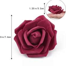 24/48/98 Đầu hoa hồng xốp, Bó hoa trang trí đám cưới, Hoa hồng xốp vàng số lượng lớn, Hoa hồng xốp nhân tạo dùng cho bó hoa cưới tự làm, đồ trang trí ở giữa bàn, tiệc tùng, tiệc chào đón em bé, trang trí nhà cửa, Giáng sinh, Halloween - Màu Đỏ Sâu - Xem 8