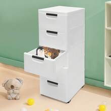 Plastic Drawers Dresser,Storage Cabinet With 5 Drawers,White Closet Drawers Tall Dresser Organizer For Clothes,Playroom,Bedroom Furniture,Stackable Vertical Clothes Storage Tower - 白色 - 查看 8