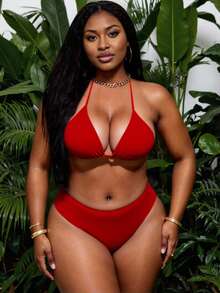 Slaydiva 2025 New Year Party Plus Size Sexy Bikini Set Summer - Red - View 5