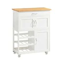 SoBuy FKW45 Kitchen Storage Trolley Serving Trolley Kitchen Storage Cabinet With Stainless Steel Worktop Kitchen Trolley Kitchen Storage Trolley Kitchen Rolling Storage Cart Kitchen Rolling Storage Trolley Kitchen Bakers Rack Kitchen Island On Wheels Kitchen Island With Seating Kitchen Sideboard Kitchen Trolley With Worktop Kitchen Furniture Morden Style Minimal Style Nordic Style - White+Khaki - View 12