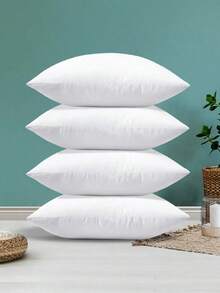 4pcs Throw Pillow Inserts, Halloween Decor ,Down Alternative Pillow Core,Soft Cushion Inner, White Decorative Pillow Inserts For Bedroom Living Room Sofa - 白色 - 查看 1