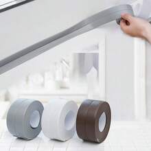 3pcs Bathroom Accessories Floor Tiles Self Adhesive Sealing Tape Bathroom, Toilet, And Kitchen Grout Tape, Self-Adhesive Bathtub And Wall Sealing Tape, Grout Filler, Sealing Tape, Sink, Bathroom, Toilet, Bathtub Floor And Wall Edge Protector Grout Sealing Tape. Mildew-Resistant Transparent Silicone Sealant Strip, Waterproof PVC Caulk Tape,