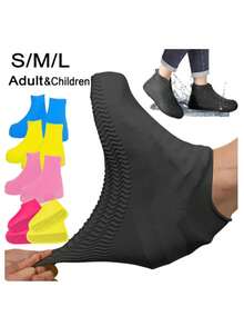 1 Pair Unisex Waterproof Silicone Anti-Slip Shoe Covers, Outdoor Rubber Latex Material. Suitable For Rainy Days, Protect Shoes, Applicable For School, Office, Home, Travel, Back To School Supplies. Insulation,Galentines,Puppy,Carnival,Party Decorations
