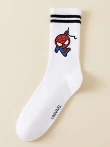Marvel 5/1 Pair Cartoon Socks, Christmas New Year Unisex Gift Socks, Classic Hero Design, Fun And Novel Socks, Perfect For Gifts And Parties - White - View 13