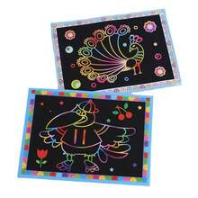 1 Stück/Set Kratzkunst-Tafel, kreative Kratzmalerei-Karte, Lernspielzeug für Kinder, inklusive Bambus-Stift - geeignet für Stickerei, Reisen, Klassenzimmer, Fidget, Mini-Artikel, Bad, Weihnachtsstationery, Stressball, Geburtstag, Weihnachten, Halloween, Heiligabend Geschenke, perfekte Geschenke