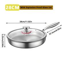 Chảo rán 3 lớp bằng thép không gỉ, phù hợp với mọi loại bếp, làm nóng nhanh và đều, tương thích với bếp từ, có thể rửa bằng máy rửa chén, chống dính, chảo rán nhỏ, chảo rán chống dính có nắp, bộ dụng cụ nấu ăn, chảo rán hình tổ ong, dụng cụ nhà bếp hiện đại, chảo rán thời trang, chảo rán chất lượng cao, dụng cụ nấu ăn bền bỉ, dụng cụ nhà bếp đa năng, chảo rán chống dính, dùng cho đầu bếp chuyên nghiệp, nấu ăn hàng ngày. - Bạc - Xem 10