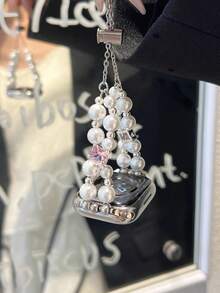 1 件女式猫眼珍珠粉钻金属链式表带，兼容 38/40/41/42/44/45/46/49 毫米，兼容 表带 Ultra/Se10/9/8/7/6/5/4/3/2/1 - 方鑽 - 查看 2