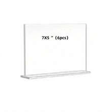 6pcs Set Acrylic Sign Holder, Vertical T-Shape Plastic Sign Holder With Stand, Double-Sided Clear Tabletop Acrylic Brochure Holder For Restaurant, Office, Shop, Home, Photo Frame Display - Transparent - View 12