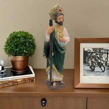1 tượng Thánh Jude bằng nhựa, cao 15 cm, tượng trang trí nhà cửa mang tính tôn giáo, tượng màu xanh lá cây mặc trang phục truyền thống, vật trang trí bàn làm việc, quà tặng Phục Sinh hoặc trang trí phòng theo chủ đề tôn giáo, tượng trang trí nhà cửa, đồ trang trí Giáng sinh. - Nhiều màu - Xem 8