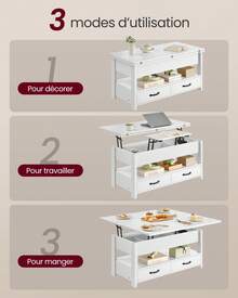 VASAGLE Coffee Tables - White - View 1