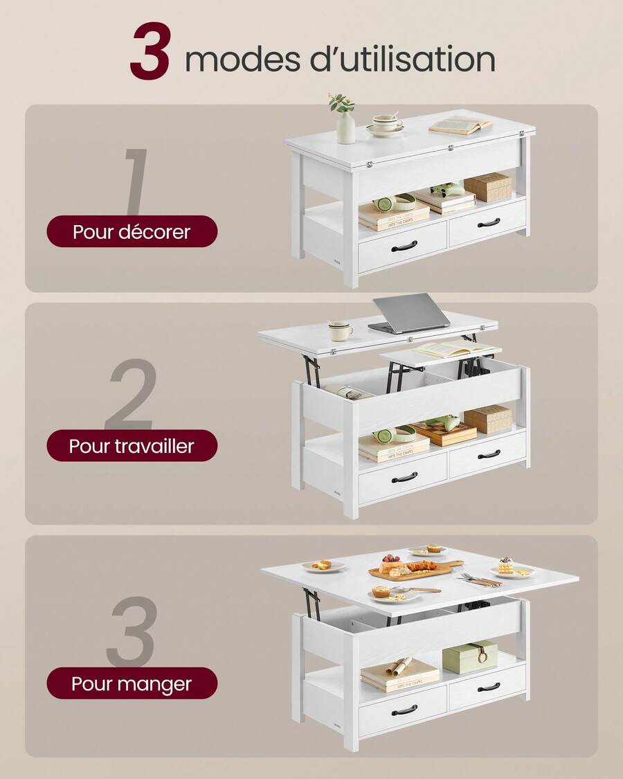 VASAGLE Coffee Tables - White - View 1