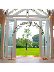 1pcs Arcos para Decorar 2.4*2.1m Arch Decoraciones para una Fiesta Soporte Para Globos Flores para Fiestas,Bodas,Festivales Outdoor Decor - Dorado - Ver 6