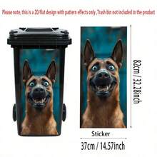 1 pieza Pegatina de cubo de basura con serie de animales divertidos, incluye pegatinas autoadhesivas de PVC con diseños de perro, jirafa, mapache y otros animales, adecuado para cubos de basura al aire libre, decoración de habitaciones, dormitorios, cocinas, paredes y decoración