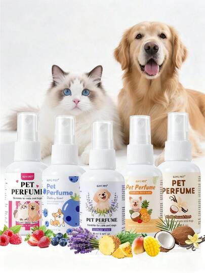 PETSIN Pet Perfume For Dogs & Cats - 2.03 Fl.Oz | Choice Of 5 Long-Lasting Scents | Vet-Approved Formula | Sweet Berry, Lavender & Vanilla Coconut