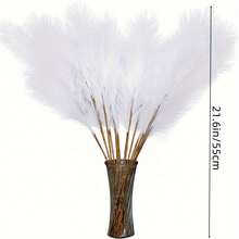10/20/30/40 Pieces Artificial Pampas Grass Decorations - Artificial Fluffy Bamboo Practical Vase Fillers, Fluffy Tall Microfiber Aloe Vera Plants For Home Decor, Great For Home Vase And Christmas Decorations Room Decor
