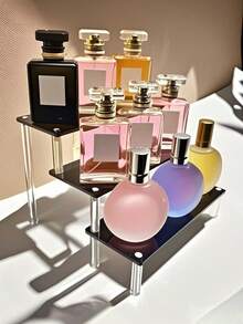 1 szt. 4-poziomowe akrylowe podstawki ekspozycyjne, konieczne zerwanie folii, przezroczysty stojak ekspozycyjny na babeczki, 3-poziomowy, z półkami, do przechowywania jedzenia, deserów, perfum, organizerów, mały mini stojak ekspozycyjny do organizera i dekoracji