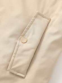 1pc Casual Versatile Women Jacket, Mid-Length With Detachable Hood, Solid Color, Outdoor Thermal Lining, Cinched Waist, Winter,Fleece,Skiing