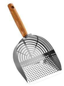 1pc Stainless Steel Cat Litter Scoop, Large Size Litter Box Scooper For Clumping Litter