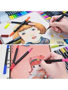 双头马克笔，水彩笔，美术用品，素描勾线笔套装，圣诞节、万圣节、复活节儿童礼物，彩色马克笔