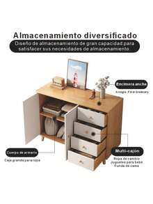 74cm armario de cocina minimalista con 4 cajones: mueble compacto para cocina, diseño minimalista y amplio almacenamiento - Multicolor - Ver 3