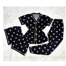 Women's 3-Piece Pajama Set - American Shirt With Buttons + Pants + Shorts - Comfort Mesh Breastfeeding - Nhiều màu - Xem 10